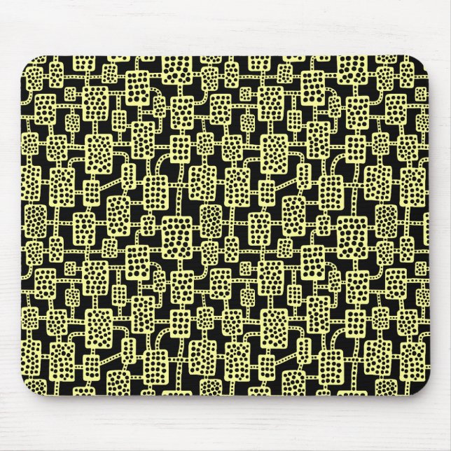 Tapis De Souris Abstrait 041113 - Chalk jaune sur noir (Devant)