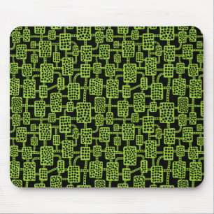 Tapis De Souris Abstrait 041113 - Martian Green sur Noir