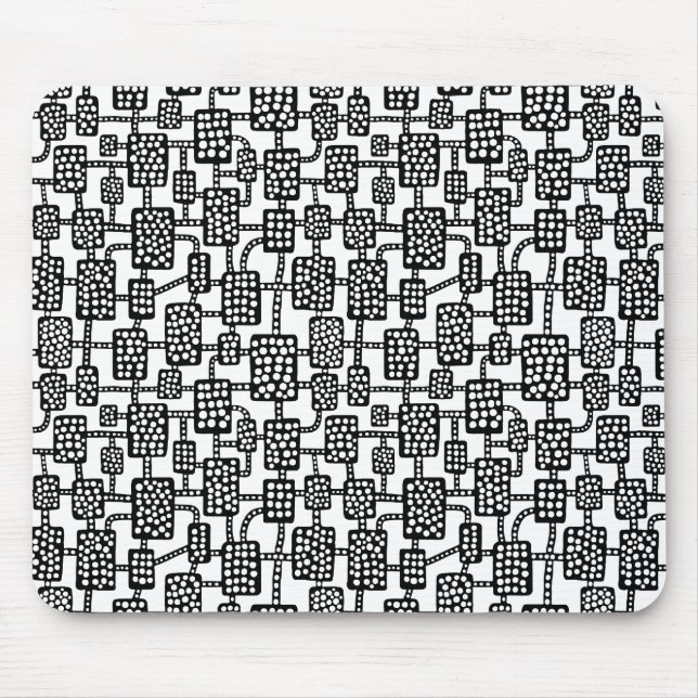 Tapis De Souris Abstrait 041113 - Noir sur blanc (Devant)