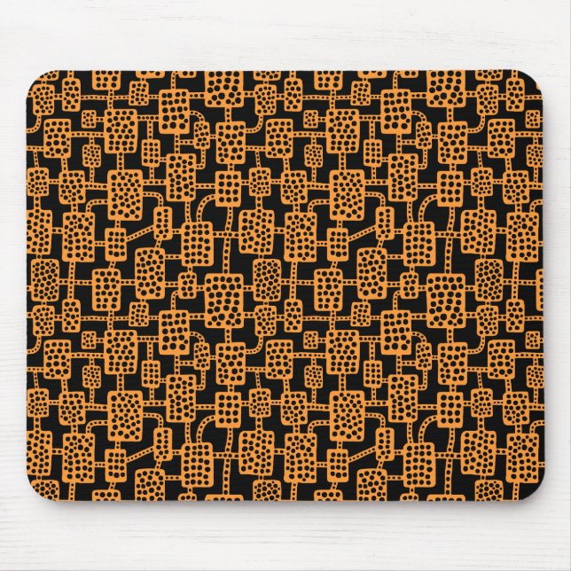 Tapis De Souris Abstrait 041113 - Orange clair sur noir (Devant)