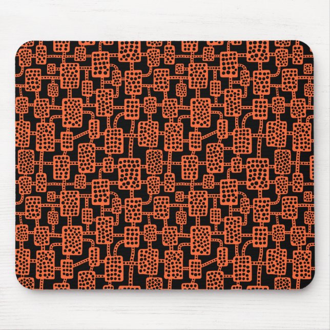 Tapis De Souris Abstrait 041113 - Orange d'automne sur noir (Devant)
