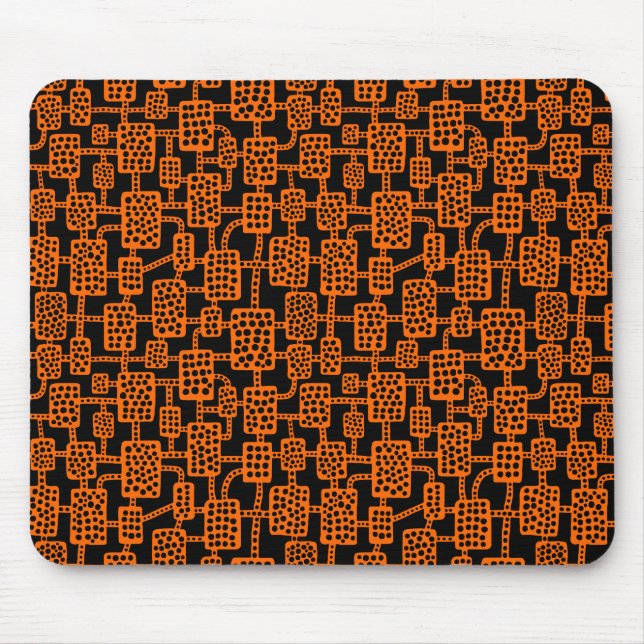 Tapis De Souris Abstrait 041113 - Orange sur noir (Devant)