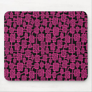 Tapis De Souris Abstrait 041113 - Rose chaud sur noir