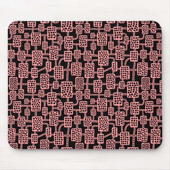 Tapis De Souris Abstrait 041113 - Rose doux sur noir (Devant)