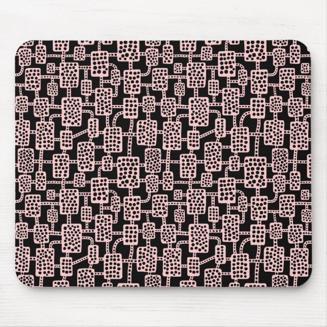 Tapis De Souris Abstrait 041113 - Rose pâle sur noir (Devant)