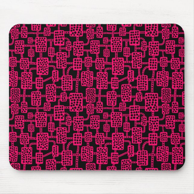 Tapis De Souris Abstrait 041113 - Rouge néon sur noir (Devant)