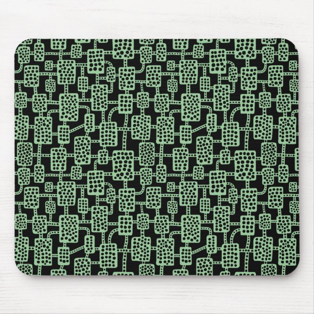 Tapis De Souris Abstrait 041113 - Vert fané sur noir (Devant)