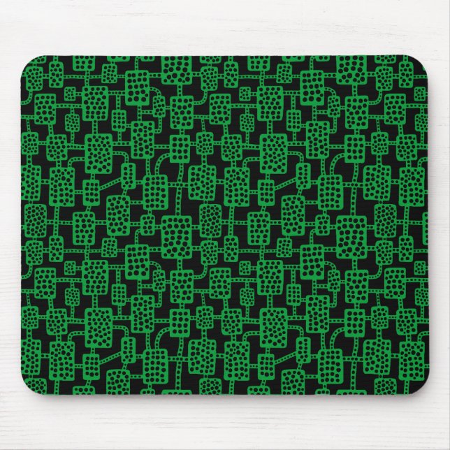 Tapis De Souris Abstrait 041113 - Vert herbe sur noir (Devant)