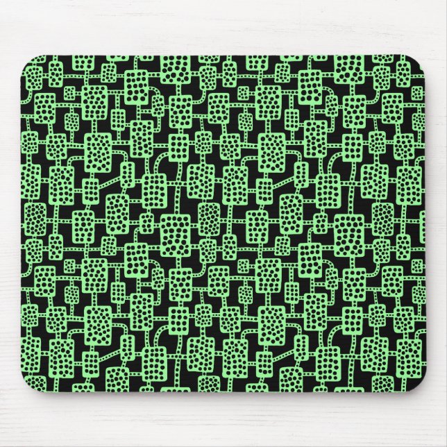 Tapis De Souris Abstrait 041113 - Vert menthe sur noir (Devant)