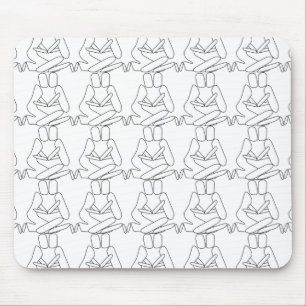 Tapis De Souris Abstrait Amour noir contour