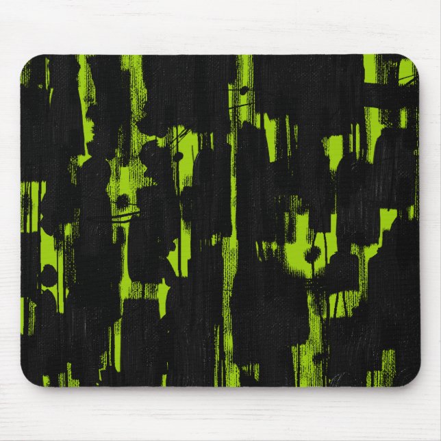 Tapis De Souris Abstrait en noir - Martian Green (Devant)
