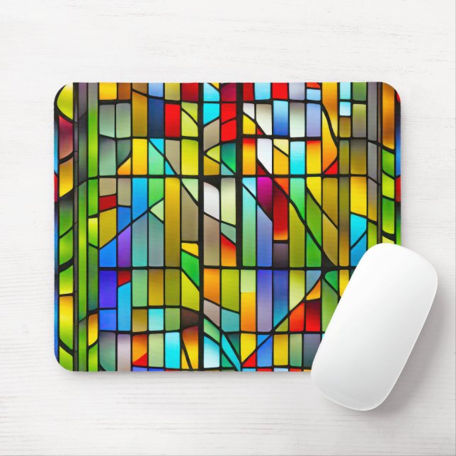 Tapis De Souris Abstrait en verre de couleur de néon (Avec souris)