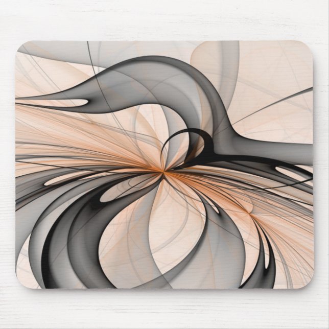 Tapis De Souris Abstrait Gris Sienne Anthracite Art Fractal Modern (Devant)