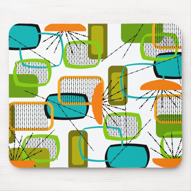Tapis De Souris Abstrait moderne du milieu du siècle #57 (Devant)