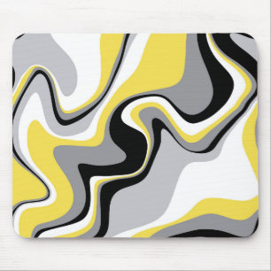 Tapis De Souris Abstrait noir et jaune