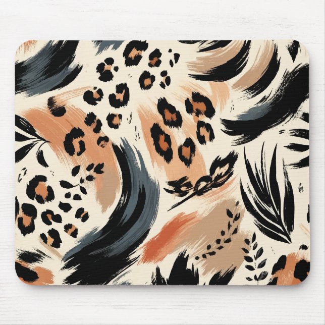 Tapis De Souris Abstrait Poster de animal exotique peint Leopard (Devant)