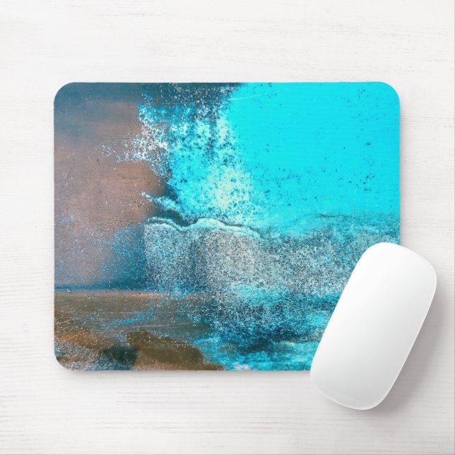 Tapis De Souris Abstrait texturé turquoise (Avec souris)
