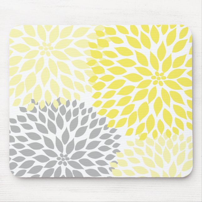 Tapis De Souris Accessoire jaune et gris de bureau de bureau de (Devant)