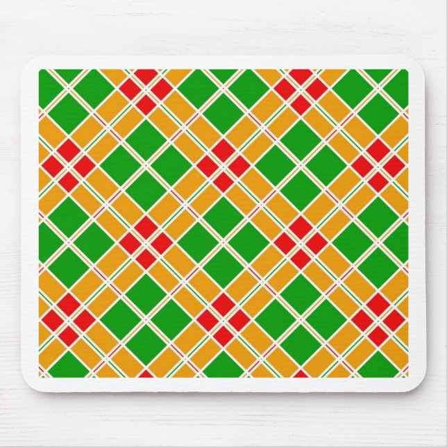 Tapis De Souris Accessoire motif jaune argyl vert brillant (Devant)