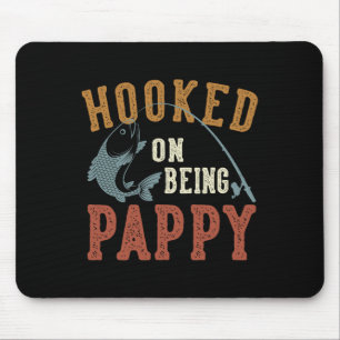 Tapis De Souris Accompagné D'Être Pappy Fête des pères Pêche Pappy