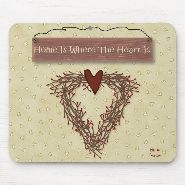 Tapis De Souris Accueil C'Est Là Que Le Coeur Est Mousepad (Devant)