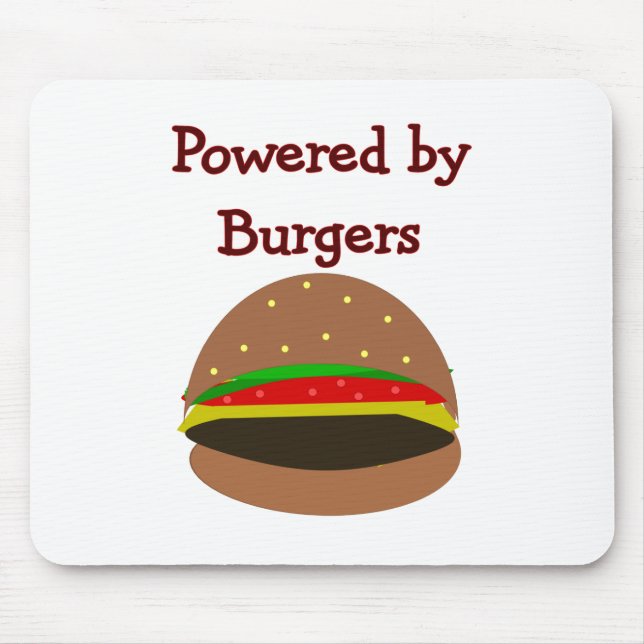 Tapis De Souris "Actionné par des hamburgers"--cadeaux drôles (Devant)