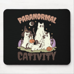 Tapis De Souris Activité paranormale Mignon Rétro Halloween Chat N