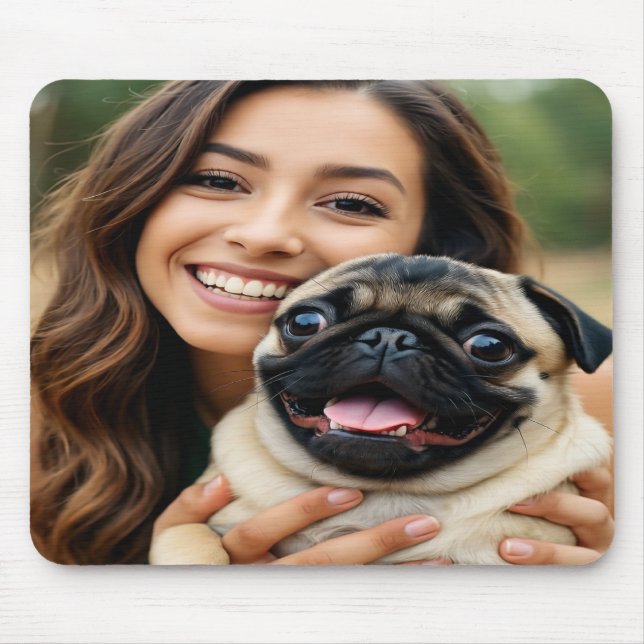Tapis De Souris Add Pug Photo Personalize Customize (Devant)