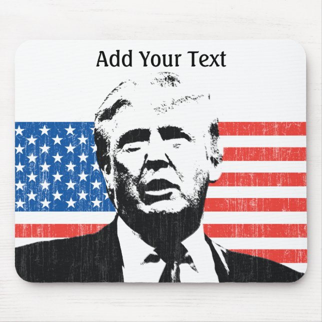 Tapis De Souris addText de drapeau américain de Donald Trump (Devant)