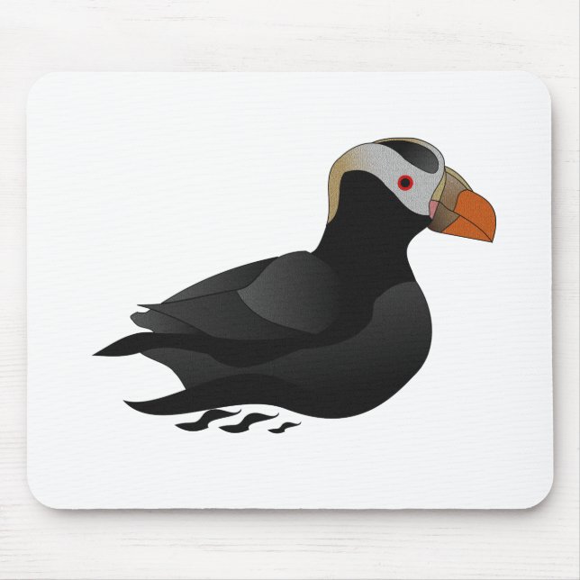 Tapis De Souris Adorable Crested Puffin Cartoon Natation (Devant)