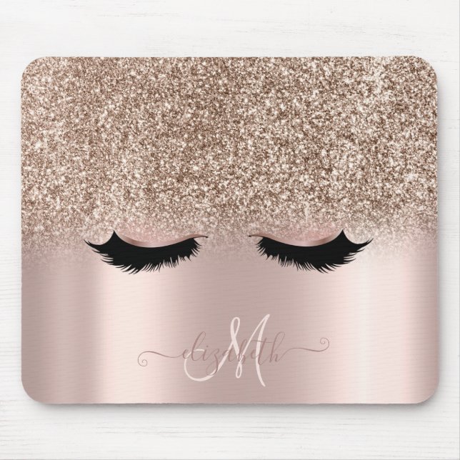 Tapis De Souris Adorable Faux Lashes Parties scintillant Ombre Ros (Devant)