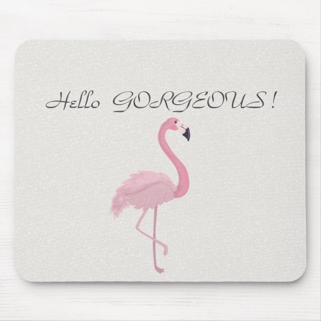 Tapis De Souris Adorable Flamant rose rose - Bonjour magnifique (Devant)