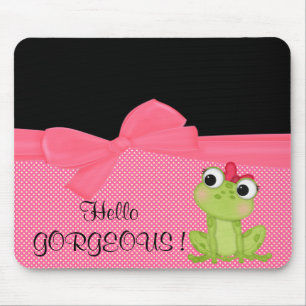 Tapis De Souris Adorable Grenouille Mignonne sur Points-Hello Magn