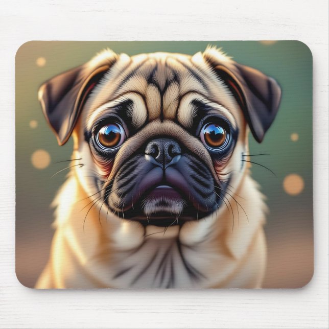 Tapis De Souris Adorable Pug Close up | Cute Dog  (Devant)