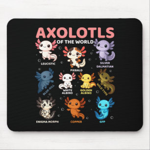 Tapis De Souris Adorables Axolotls Kawaii Du Monde Drôle Ty Axolot