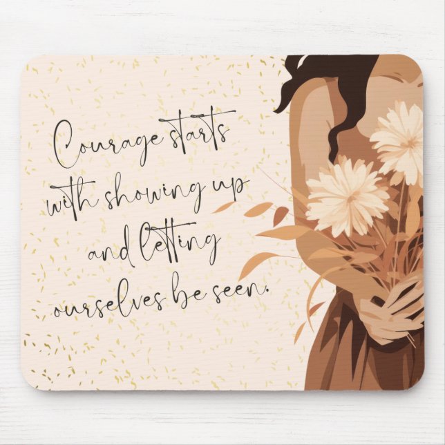 Tapis De Souris Aesthetic Chic Neutral Girl Motivation Quote  (Devant)