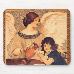 Tapis De Souris Affiche Antique d'Ange au Chocolat Français : Art