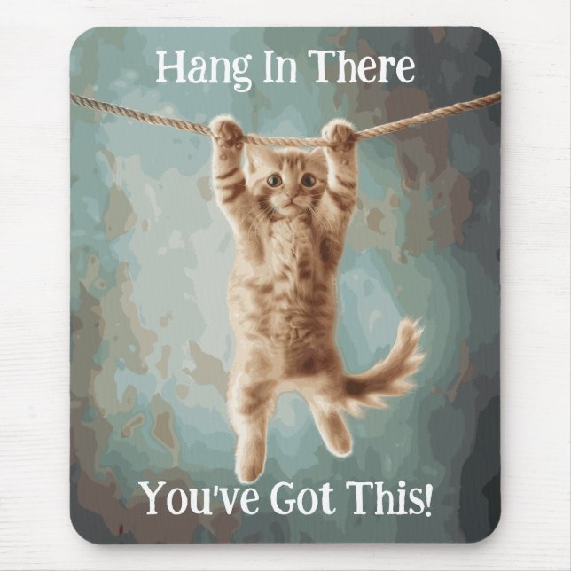 Tapis De Souris Affiche de chat motivante et drôle pour tenir le c (Devant)