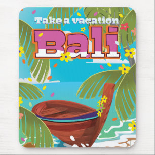 Tapis De Souris Affiche de voyage à Bali.