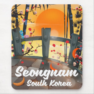 Tapis De Souris Affiche de voyage à Seongnam en Corée du Sud
