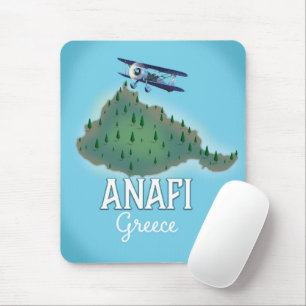 Tapis De Souris Affiche de voyage de l'île d'Anafi en Grèce.