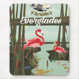 Tapis De Souris Affiche de voyage dessin animé des Everglades de F