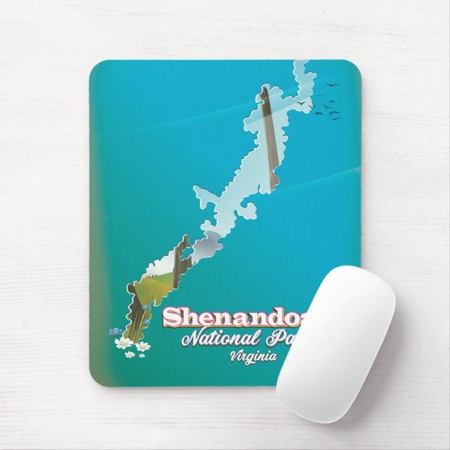 Tapis De Souris Affiche de voyage du parc national de Shenandoah. (Avec souris)