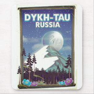 Tapis De Souris Affiche de voyage Dykh-Tau Russie.