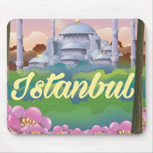 Tapis De Souris Affiche de voyage Mosquée bleue d'Istanbul