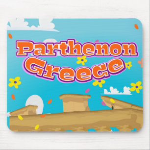 Tapis De Souris Affiche de voyage Parthénon Grèce.