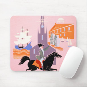Tapis De Souris Affiche De Voyage Pour Allegheny Airlines À Boston