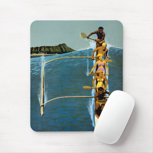 Tapis De Souris Affiche De Voyage Pour United Air Lines Vers Hawai (Avec souris)