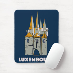 Tapis De Souris Affiche de voyage rétro Luxembourg
