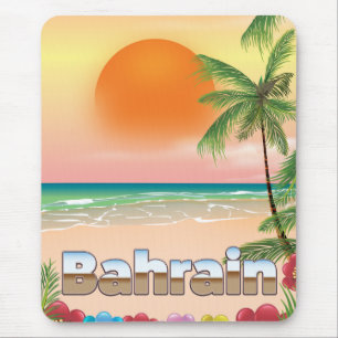 Tapis De Souris Affiche de voyage sur la plage de Bahreïn